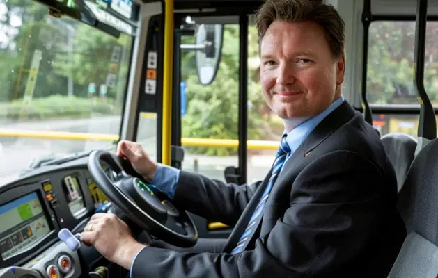 Coach hire operator working