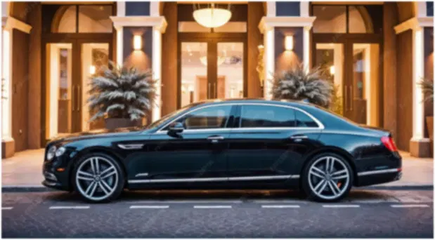 Luxury chauffeur saloon at a wedding venue entrance