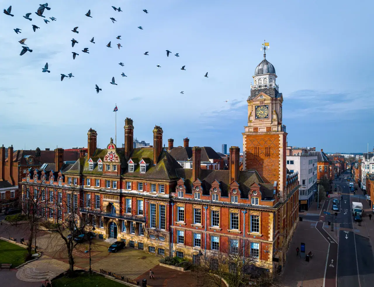 Leicester city centre and clock tower