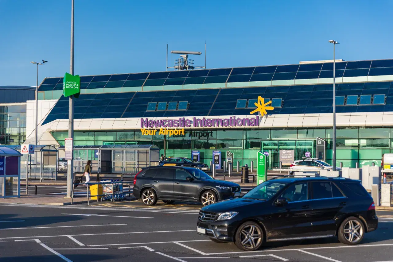 Coach pick-up point near Newcastle Airport