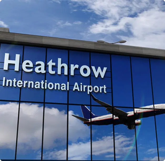 Heathrow Airport terminal, where a group transfer must name the correct building