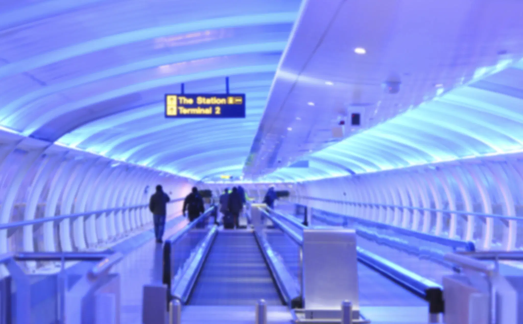 Coach pick-up point at Manchester Airport