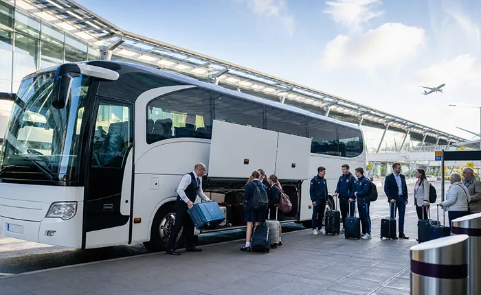 Full-size coach to Gatwick Airport for a school group transfer